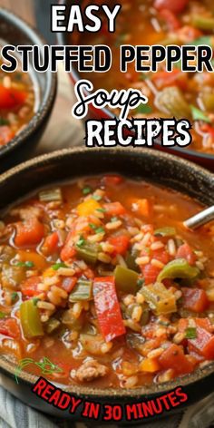 easy stuffed pepper soup recipe in 30 minutes