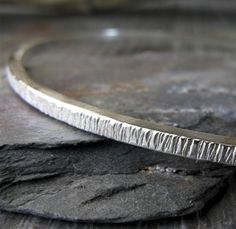 Rustic Bangle Bracelet. Sterling Silver Artisan Handmade Jewelry Everyday Handmade Sterling Silver Bangle Bracelet, Minimalist Sterling Silver Bangle With Silver Clasp, Minimalist Hammered Sterling Silver Bangle Bracelet, Minimalist Hammered Sterling Silver Bangle, Minimalist Hand Forged Sterling Silver Bracelet As Gift, Modern Silver Jewelry, Artisan Jewelry Handmade, Silver Jewelry Box, Hammered Silver Ring