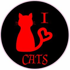 i love cats sticker with a cat holding a heart in it's paws