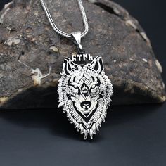 "Animal Lover Necklace,Wild Wolf Silver Necklace,925 Sterling Silver Necklace,Wolf Charm With Chain,Handmade Necklace,Oxidized Unisex Jewelry ✦ Details ✦ * Material: 925 Sterling Silver * Weight of pendant : 7,25 gram *  Chain Weight :     20 Inches = 5.00 Gr     22 Inches = 5.60 Gr     24 Inches = 6.05 Gr     26 Inches = 6.10 Gr     28 Inches = 6,40 Gr * Sides oxidized * Stamp: 925 ✦ Shipping ✦ * Processing time: 1-3 business days. * This item ships from my Turkish workshop in Istanbul. * Add your phone number in address box for a smoother delivery. That makes courier personnel's job easier.  ✦ Packaging ✦ * Comes with a luxury gift box and a jewellery cleaning cloth and courtesy gift. ✦ Returns, Exchanges ✦ * Return option available for 30 days after the delivery. * The product has to be Sterling Silver Wolf Design Jewelry, Black Wolf Design Jewelry For Gift, Silver Wolf Design Pendant Necklace, Sterling Silver Wolf Design Jewelry Gift, Sterling Silver Jewelry With Wolf Design For Gift, Sterling Silver Wolf Design Necklace As Gift, Sterling Silver Necklace With Wolf Design As Gift, Sterling Silver Necklace With Wolf Design For Gift, Lover Necklace