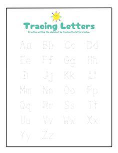 the worksheet for traceing letters and numbers is shown in this printable version