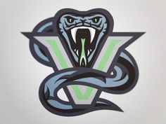 an image of a snake with its mouth open on a white background and the word v is written in green