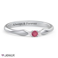 Pretty and petite, this lovely ring is the perfect symbol of your past, present, and future together! The larger center stone represents your present, and the smaller stones signify your past and future. Celebrate the memories you share, the moment you are in, and the dreams for what lies ahead with this sparkling promise ring. Personalize with your choice of genuine or simulated birthstones and design in sterling silver, white, yellow, or rose gold for the beautiful gift for her. Past And Future, Lovely Ring, The Memories, Promise Ring, Promise Rings, Or Rose, Valentine Gifts, Gift For Her, Gifts For Her