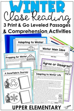 winter reading passages and main idea activity for adapting to winter on a desk with pencils Snowflake Activities, December Solstice, Science Concepts, Practice Reading, Small Group Instruction, Reading Comprehension Skills