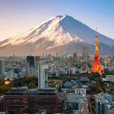 the cityscape of tokyo with mt fuji in the background, japan's capital