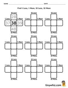 worksheet with numbers and times for the number 1 - 3, which is missing