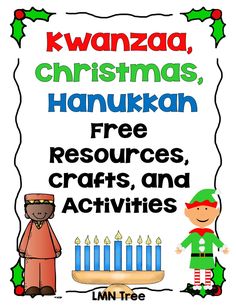 kwanza christmas hanukkah free resources, crafts and activities for the classroom