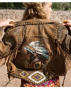 Native American Chief, Estilo Hippy, Leather Outerwear, Western Wear For Women, Sheep Leather