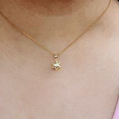 18K gold thick layered over High Quality Solid Stainless Steel. can be worn in water.  Our jewelry is made to last, anti-tarnish, higher durability than a regular gold-plated brass material, perfect for everyday wear. * Finish: 18K Gold *  18K Gold Hexagram necklace * Featuring Adjustable Chain 16.5 inches to 18.5 inches. length: 18.5 inch material: 18K Gold,tianiumsteel pendant width: about 0.4 inch pendant length: about 1 inch   all items are meatured by handy, if has little size difference,  Please according to the real item size * All items are nicely packaged ready to gift in elegant jewelry boxes We meet your demands with expert craftsmanship. Our biggest goal is to serve you in top quality. Mostly our products are open for personalization, feel free to ask for any kind of customizat Celestial Star Of David Necklace With Star Charm, Yellow Gold Star Shaped Necklace With Birthstone, Star-shaped Yellow Gold Birthstone Necklace, Yellow Gold Star Necklace With Birthstone, Star-shaped Jewelry With Star Charm As Gift For Her, Star Charm Jewelry Gift For Her, Star Of David Tarnish Resistant Necklace Gift, Gold Plated Star Of David Necklace As Gift, Gold Star Necklace With Delicate Chain