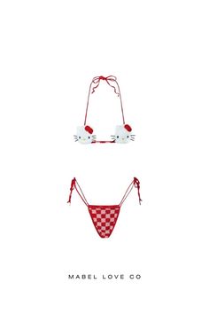 Hello kitty crochet bikini Crafted from high-quality yarn and featuring an adorable Hello Kitty design, this bikini is the perfect blend of playful and fashionable. Its durable construction and comfortable fit make it ideal for enjoying long days at the beach or pool. Embrace your love for Hello Kitty with this must-have bikini. Cute Summer Swimwear For Sunbathing, Cute Swimwear For Sunbathing, Cute Stretch Swimwear For Poolside, Cute Swimwear For Beach Season Sunbathing, Cute Stretch Swimwear For The Beach, Cute Swimwear For Sunbathing Beach Season, Cute Stretch Swimwear For Vacation, Cute Swimwear For Sunbathing In Beach Season, Cute Red Summer Swimwear