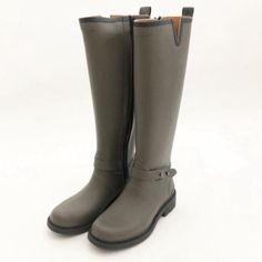 Never Been Worn, Size 35/5 But I Wear 5.5/6 And Fits. Comes With Box. Has A Zipper For Ease On Getting On And Off. Square Toe Ankle Boots, Black Winter Boots, Black Rain Boots, Bone Shoes, Womens Rain Boots, Tall Riding Boots, Shearling Boots, Rain Boot, Pull On Boots