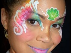 TAG Rainbow and Split Cake Face Painting Demo Split Cake Face Painting, Simple Halloween Face Painting, Paint Mermaid, Grandma Ideas, Split Cake, Pirate Stuff, Mermaid Costumes