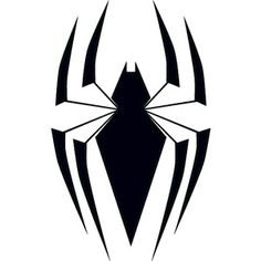 the spider logo is shown in black and white, with an intricate design on it