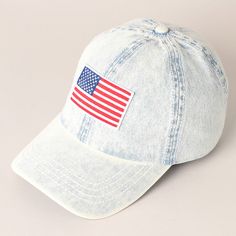 American Flag Patch Denim Baseball Hat -Casual Denim Baseball Cap - 6 Panel Baseball Cap - 100% Cotton *One Size Fits All - Adjustable strap makes fit comfortable Cheap Adjustable Baseball Cap For Memorial Day, Cheap Patriotic Baseball Cap For Summer, Affordable Patriotic Cap, Summer Denim Baseball Cap, Patch Denim, American Flag Patch, Denim Baseball Cap, Boy Outerwear, Baby Sleepers