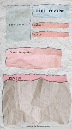 some paper with different colored words on it