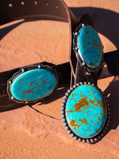 My love for old leather began when I moved out West. I search the world over, through barns saddle shops and ranches, for old retired saddle leather. This leather is the backdrop for my "Wild West" vintage leather belts! Shown here with perfect Kingman Turquoise oval concho, on 3 inch wide vintage leather. These look amazing with any of our Mas Grande Turquoise buckles. These belts sport two conchos measuring around three inches each! Buckles are sold separately. Some of this leather is over 100 Rustic Leather Belt Buckles For Ranch, Vintage Leather Belts For Ranch, Rustic Antique Buckle Belt For Rodeo, Rustic Antique Belt Buckle For Rodeo, Rustic Rodeo Belt Buckle With Antique Design, Vintage Belt Buckles For Western-themed Events, Southwestern Leather Belt Buckles For Western-themed Events, Rustic Belts With Antique Buckle For Western-themed Events, Rustic Belt With Antique Buckle For Western-themed Events