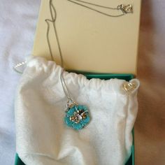 New In Box From Qvc. Artisan Crafted Sterling / 18k Limited Edition Turquoise Flower Pendant On Chain. Luxury Sterling Silver Turquoise Necklace, Luxury Sterling Silver Necklace In Turquoise, Luxury Turquoise Sterling Silver Necklace, Luxury Light Blue Necklace For Gift, Blue Sterling Silver Necklace With Flower Charm, Blue Flower Charm Jewelry As Gift For Her, Elegant Turquoise Flower Pendant Jewelry, Turquoise Jewelry With Flower Charm For Gift, Turquoise Jewelry With Flower Charm As Gift