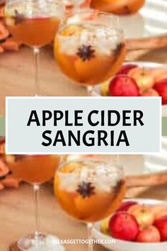 apple cider sangria in glasses on a table