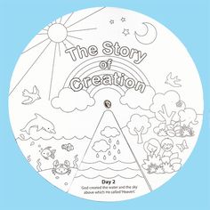 the story of creation coloring book for kids to color and learn how to draw it