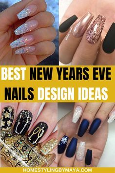 New Year's Eve Nails, January Nail Designs, New Year Nails, Nye Nails, New Years Nails, New Years Nail Art, New Years Nail Designs, New Years Eve Nails, Halloween Nails Easy