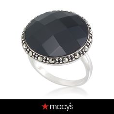 in stock Marcasite Ring, A Perfect Circle, Onyx, Pick Up, Buy Online, In Store, Sterling Silver, Ring, Free Shipping