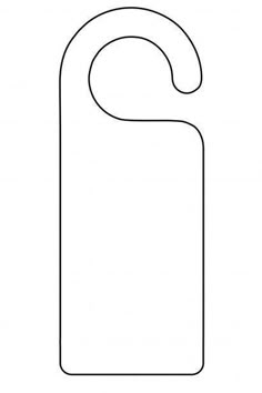 a black and white outline of a door hanger