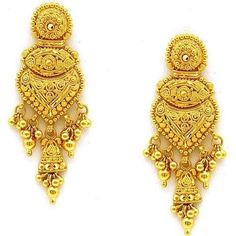 Gold Ear Ring, Earrings Indian Traditional, Bride Outfits, Gold Bridal Earrings, Earrings Indian