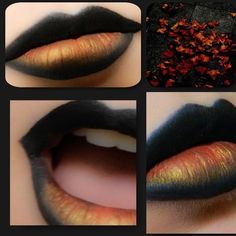 Orange Witch Makeup, Nails Ombre Orange, Witch Lips, Dull Orange, Halloween Lips, Orange Lips, Witch Makeup, Oh My Goddess, Halloween Makeup Inspiration