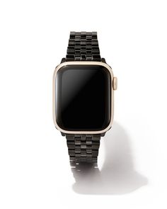 Designed exclusively for your Apple Watch®, the Alex 5 Link Watch Band in Black Stainless Steel is the very definition of classic, bringing a timeless touch to modern technology and pairing perfectly with your bracelet stack. To switch up your bands, simply press down on the easy release mechanism and then align each new band to the pinholes on either side of the watch. Kendra Scott Store, Black Apple Watch Band, Minimalist Closet, Samsung Galaxy Watch, Apple Watch Series 1, Watch Accessories, New Bands, Black Stainless Steel, Apple Watch Band