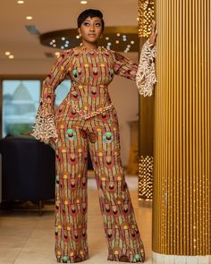 Flare Hand Ankara Top with Palazo Ankara Trousers Ankara Trousers And Top For Women, Ankara Trouser And Top, African Print Designs, Ankara Trousers, Chic Dress Classy, Latest Ankara Styles, Ankara Style, Blouse Pattern Sewing