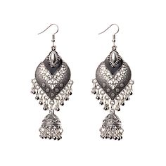 retro exotic drops of love Nepal birdcage bell pendant earrings Kids Handicraft, Silver Pooja Items, Glass Bangles, Silver Toe Rings, Gold Chain With Pendant, Bell Pendant, Silver Anklets, Bridal Bracelet, American Diamond