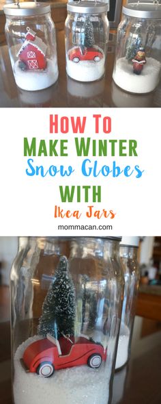 how to make winter snow globes with ikea jars