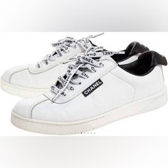 Beautiful, Comfortable, Stylish Channel Sneakers. Rarely Used. In A Good Condition. Perfect For Fall Outfits. Sports Events And Much More. Sneakers Chanel, Shoes Chanel, Chanel White, Chanel Shoes, Sport Event, White Black, Athletic Shoes, Fall Outfits, White And Black