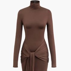 **Never Worn** Beautiful Chocolate Brown Wrap Ruched High Neck Long Sleeve Maxi Dress Perfect For Fall/Winter!! High Neck Long Sleeve, Long Sleeve Maxi Dress, High Neck, Colorful Dresses, Fall Winter, Maxi Dress, Womens Dresses, Long Sleeve, Dresses