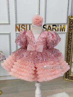 Sequin Dress Outfit, Pretty In Pink Dress, Pink Baby Dress, Black Kids Fashion, Dress Sparkle, Girls Dresses Diy, Dress Baby Girl, Blush Dress