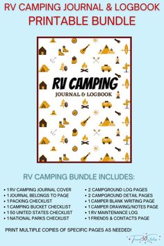 the rv camping journal and logbook printable bundle