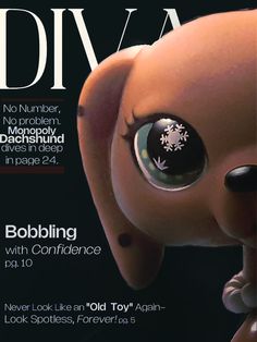 a magazine cover with an image of a dog's head and eyes on it