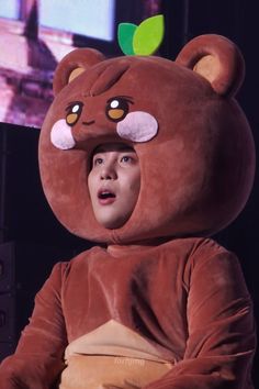 a person in a bear costume on stage