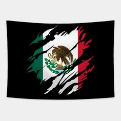 the flag of mexico with an eagle on it's chest and claws in the foreground