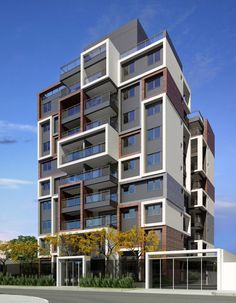 an artist's rendering of a multi - story apartment building