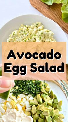 avocado egg salad on a white plate