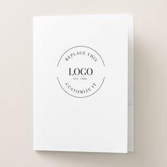 Simple Custom large Business Logo website  Pocket Folder | Zazzle Unique Branding, Presentation Folder, Organization Solutions, Marketing Materials, Business Template, Business Branding, Business Supplies