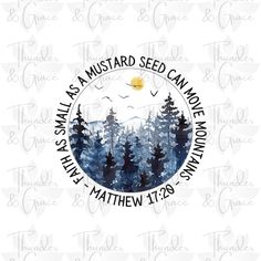 a white background with trees and the words, as mustard seed can be seen in this image