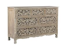 You'll love the Bungalow Rose Mazlum 7 Drawer 57'' W Solid Wood Double Dresser at Wayfair - Great Deals on all products with Free Shipping on most stuff, even the big stuff. Carved Dresser, Limestone Grey, Solid Wood Dresser, 7 Drawer Dresser, Inspired Interiors, Chest Dresser, Wooden Drawers, Wood Dresser