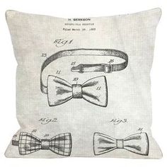 a pillow with bow ties on it