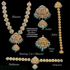 Detachable Gold Jewellery, 2 In 1 Haram And Jada, 5 In One Vaddanam, Jada Gold Design, Vadanam And Haram 2 In 1, 5 In 1 Vaddanam Designs