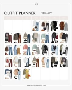 February Clothing Outfit, What's In Season February, 1 Month Packing List Winter, February Outfits 2024, February Declutter Calendar, February Outfit Ideas, Travel Outfit Planner