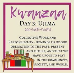 a poster with the words kuranza day 3 juma and an image of a table