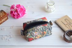 "Poppies box pouch with zipper closure along the top. Perfect to store your make up essentials in your box pouch, (the print placement on the fabric may vary). Measurements: Length: 6.7\" (17 cm); Width: 4.13\" (10.5 cm); Height: 2.4\" (6 cm). Exterior fabric: multicolored* upholstery Interior fabric: black* cotton 100 % --------------------- For custom size, other fabrics patterns or other quantity please contact me by Etsy conversation. --------------------- Other pouch, purse and etc.: https: Rectangular Zipper Pouch Pencil Case As Gift, Rectangular Cosmetic Bag With Removable Pouch As Gift, Rectangular Cosmetic Bag With Zipper Closure As Gift, Rectangular Box Bag With Zipper Closure For Gift, Rectangular Box Bag With Zipper Closure As Gift, Handmade Rectangular Cosmetic Bag For Everyday Use, Make Up Essentials, Boxy Pouch, Charger Bag