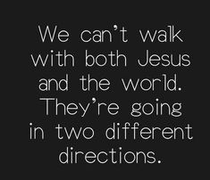 the words we can't walk with both jesus and the world they're going in two different directions